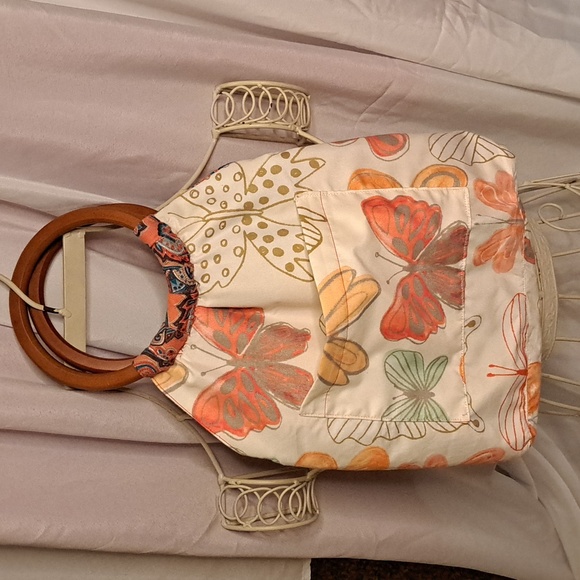 Corduroy Paisley * Handbag Quality Handmade Reversible Wood Handles BG220 - Picture 4 of 11